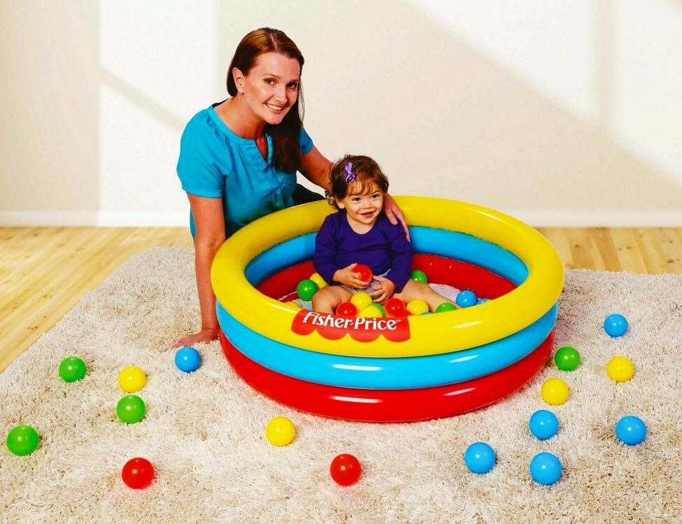 Бассейн надувной Fisher Price 91 х 25 см, с 25 шариками, от 2 лет, BestWay, 93501