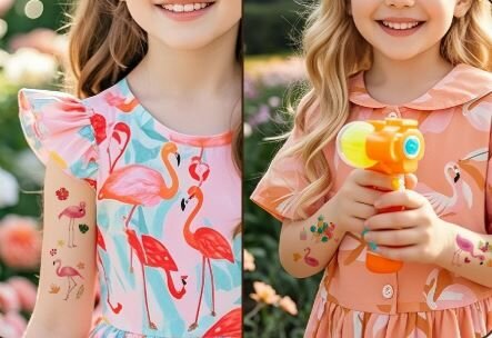 Детские переводные татуировки Фламинго — фото 1