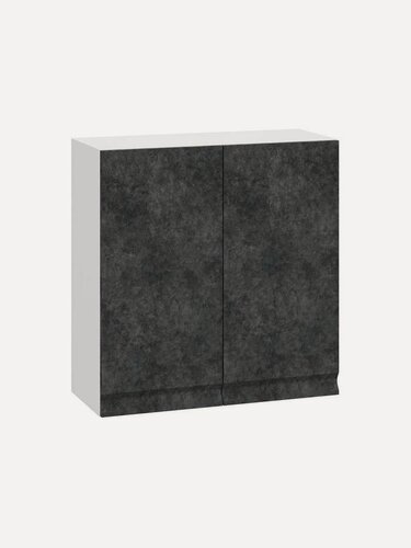 Изображение товара Кухонный модуль навесной, шкаф Велюр с полками, с доводчиками, 70х29.6х72 см, Белый / Бетон графит