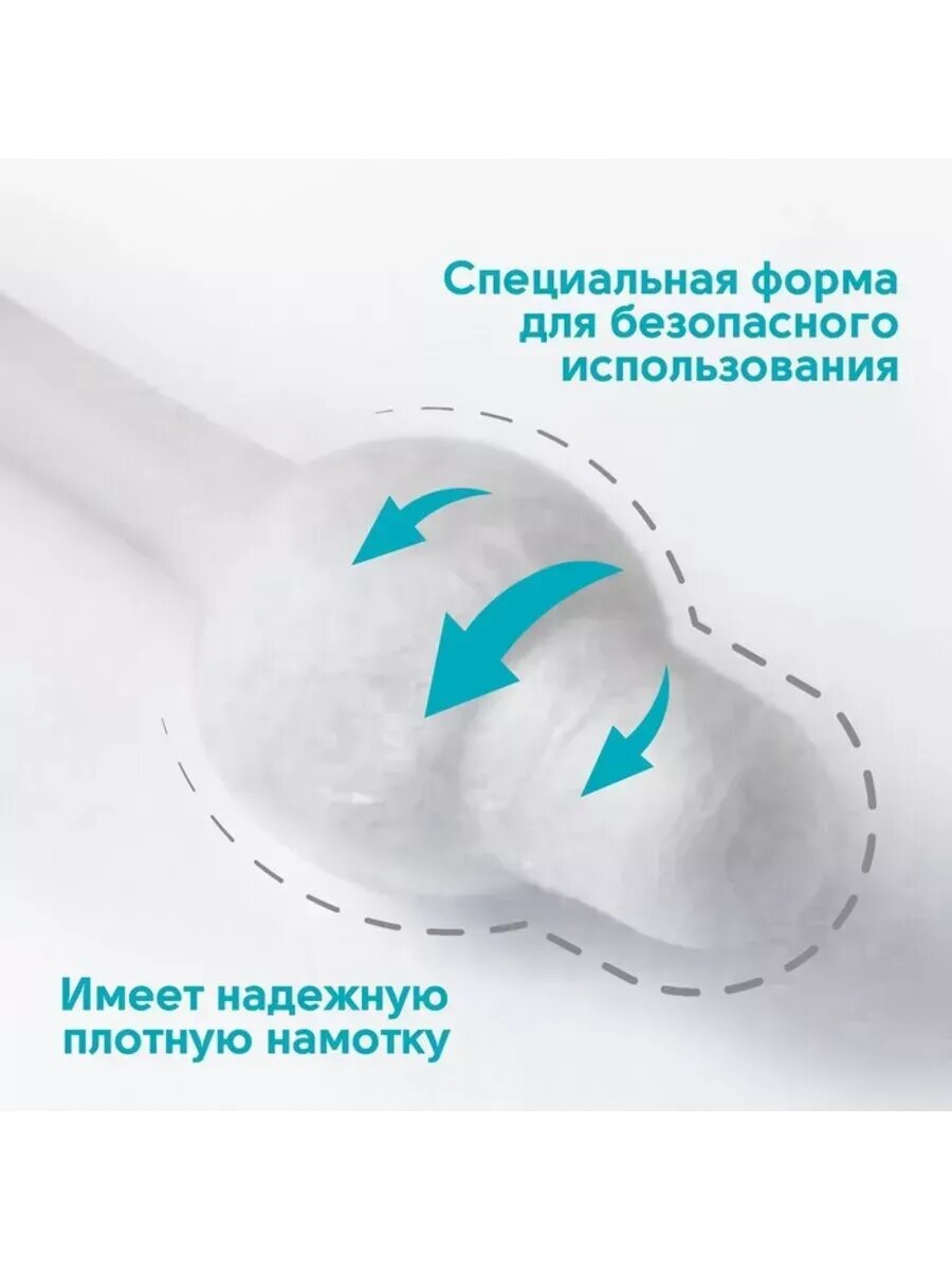 Картинки Ватные палочки с ограничителем, белые, пластиковые