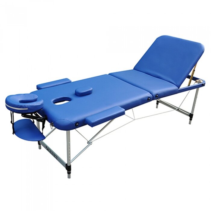 Массажный стол ZENET ZET-1049/L-BLUE, складной, трехсекционный, с подголовником