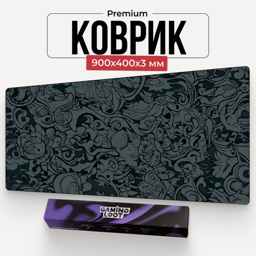 Изображение товара Серый/синий игровой коврик для мыши, Gaming Loot, 900х400 мм