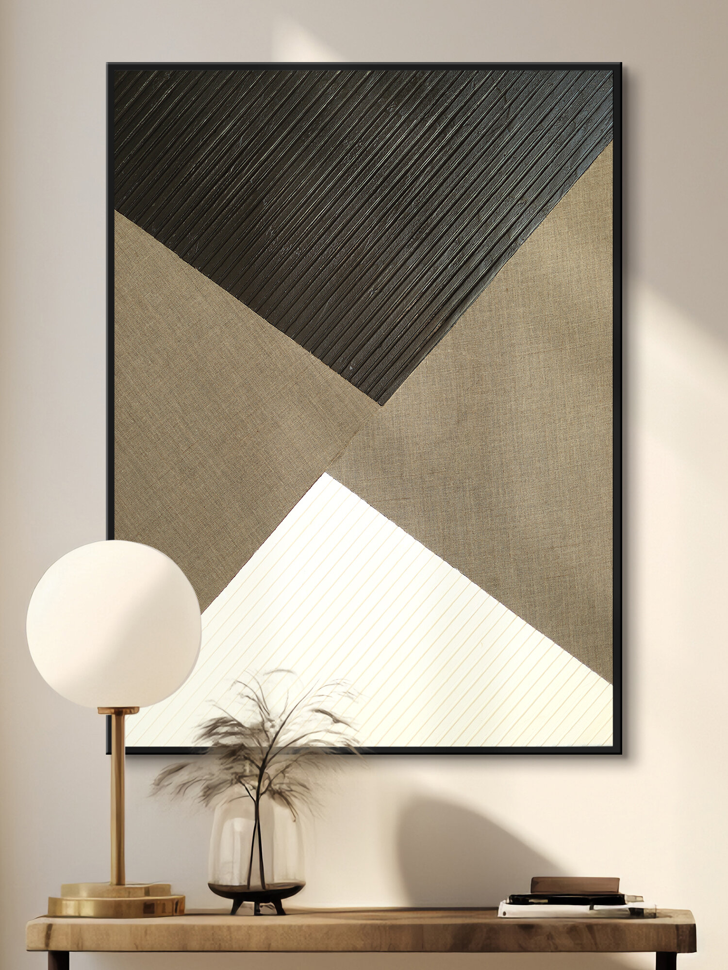 Картина объемная ручной работы  Эко стиль 2  63х83 см Графис