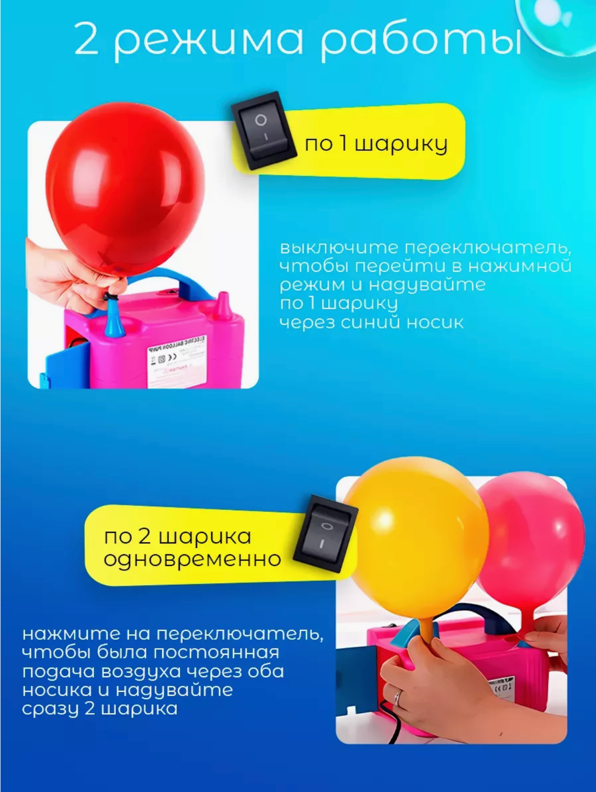 Насос для шариков электрический, Автоматический компрессор для надувания шаров, Электронасос для воздушных шаров — фото 1