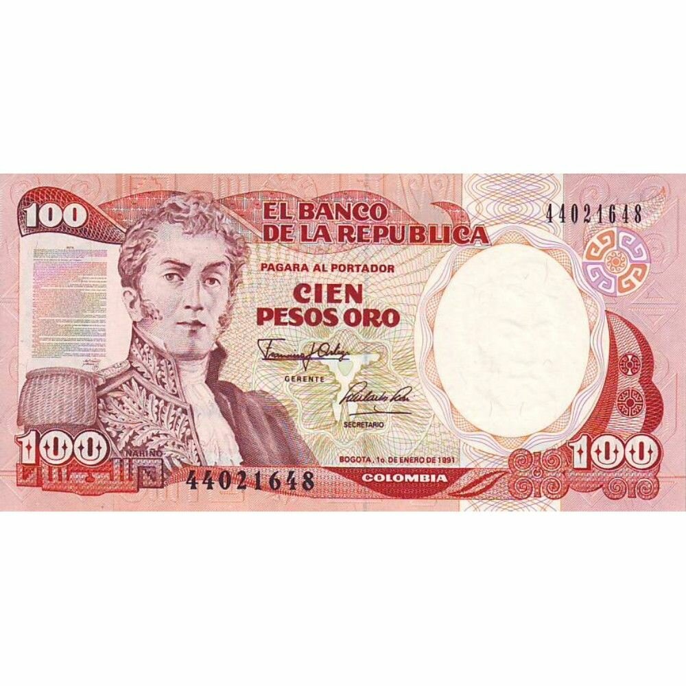 Банкнота коллекционная. Колумбия. 100 песо. 1983 год. UNC