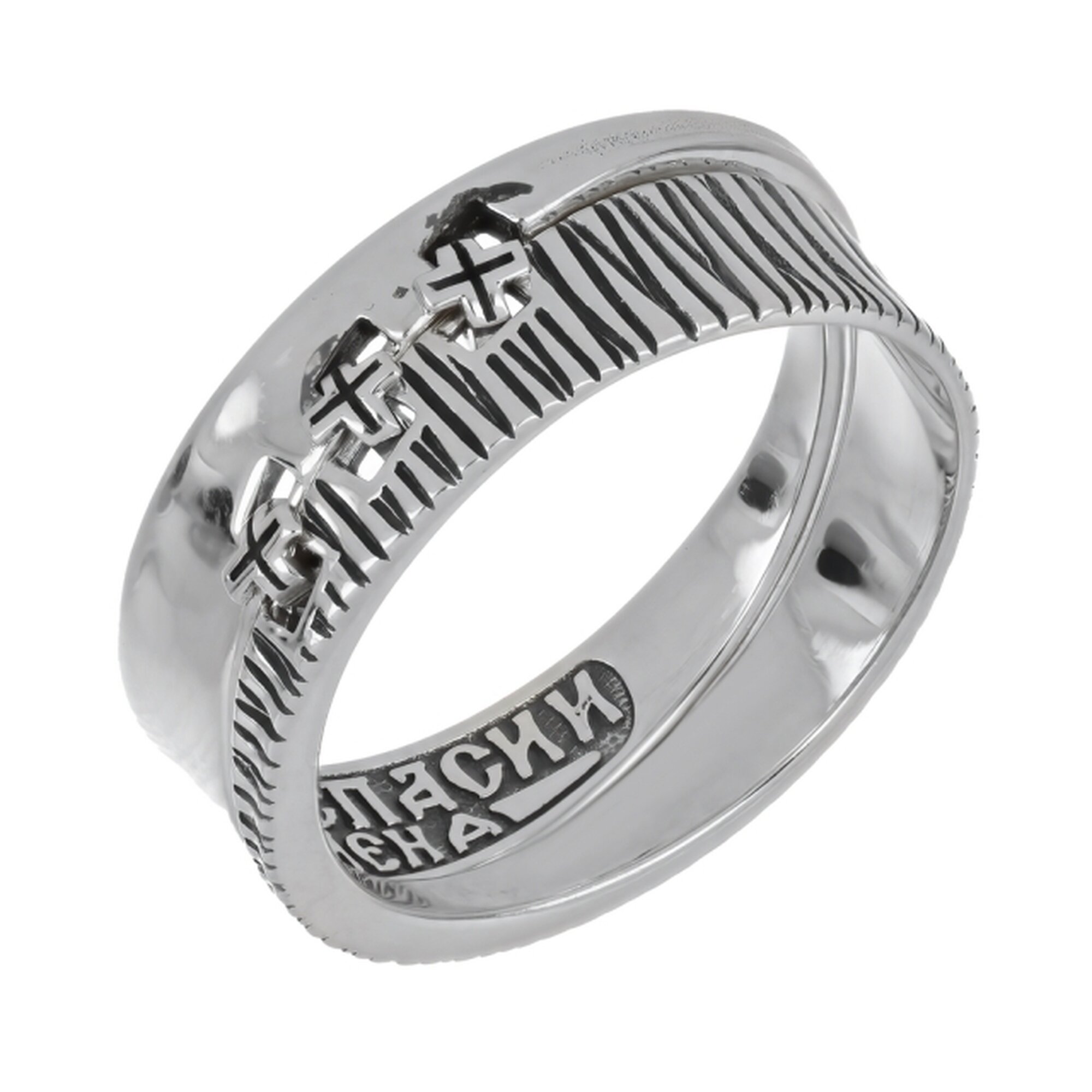 Кольцо Diamant online, серебро, 925 проба, чернение, размер 19, серебристый