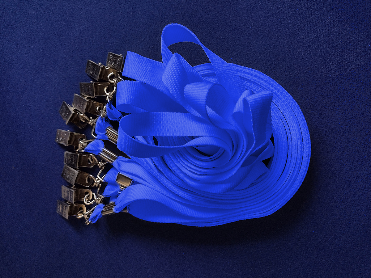 Ланьярд Badgestock, зажим "крокодил", голубой 20 мм, длина 90 см, 10 шт./уп.