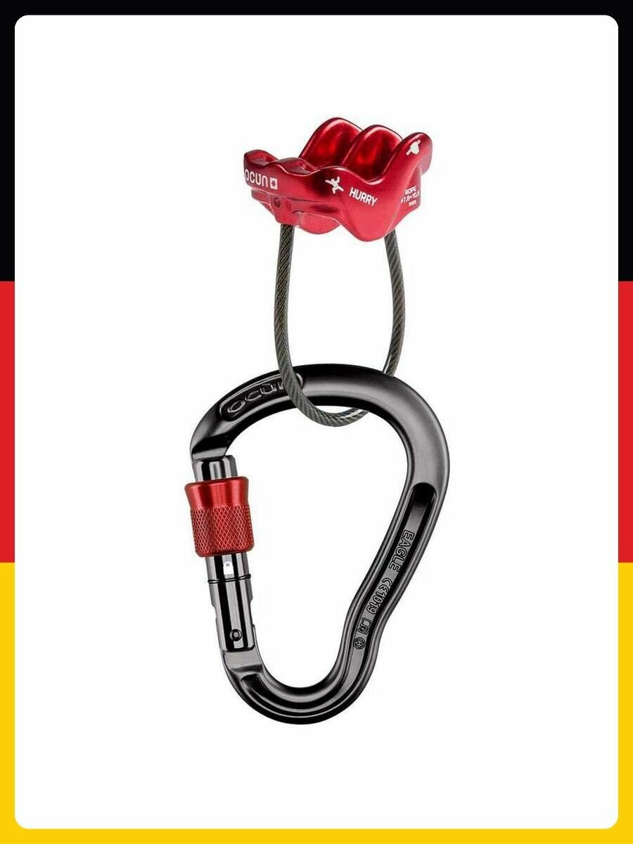 Страховочно-спусковое устройство Ocun Belay Set Eagle Screw/hurry Belay Set Red