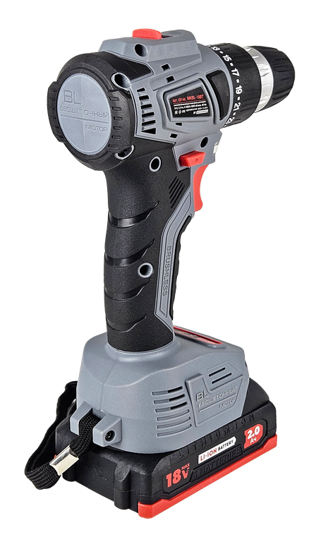 Аккумуляторный шуруповерт бесщеточный ProfiPower MKBL-18BT (Li-ion-2шт, 18В-2.0Ач, З/У, 0,8-10мм, 40Нм, кейс) E0146 — фото 1