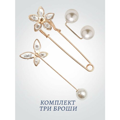 фото Брошь, кристалл, бежевый maksaleksshop