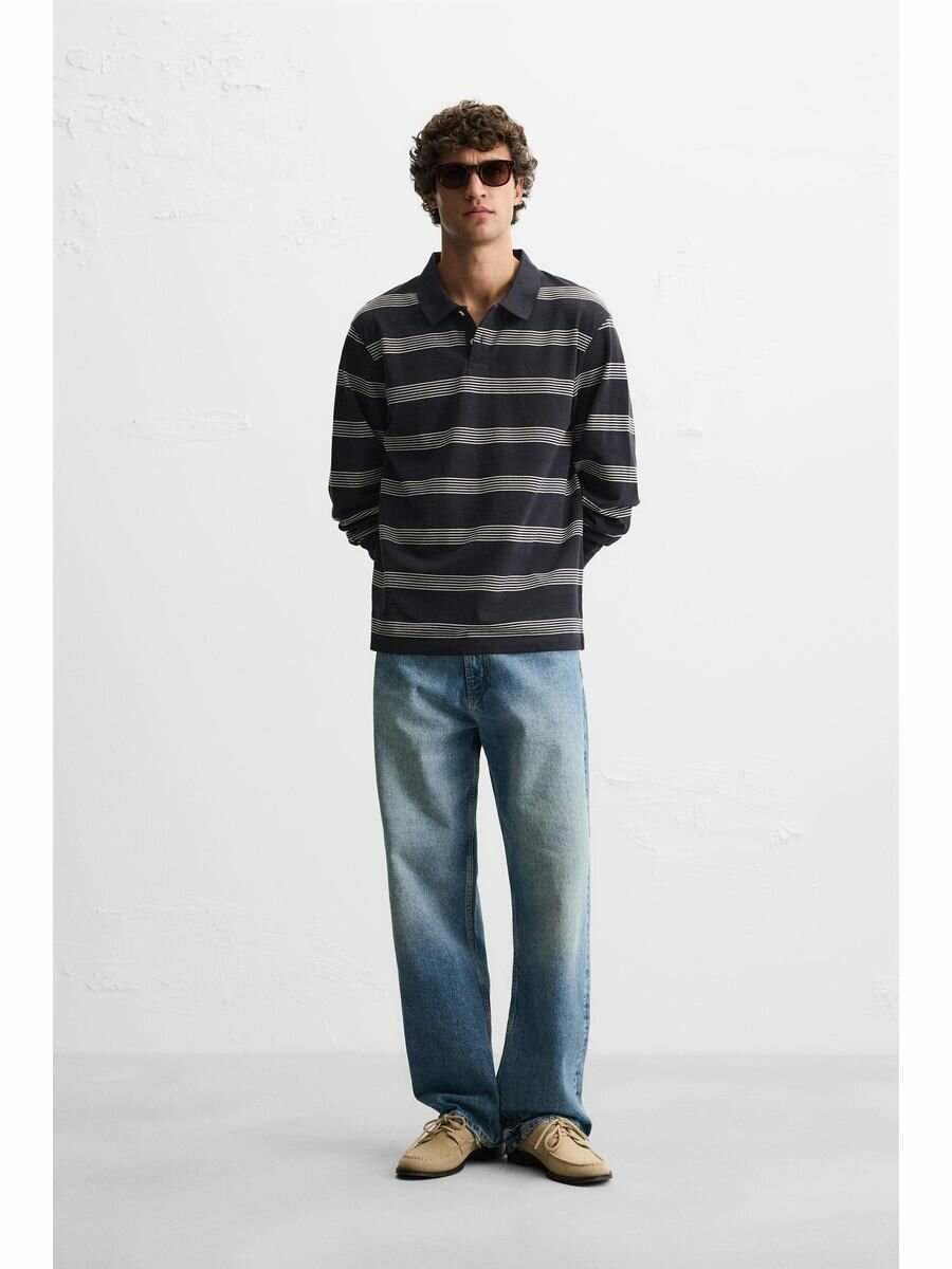 Поло спортивное Zara, размер M, синий