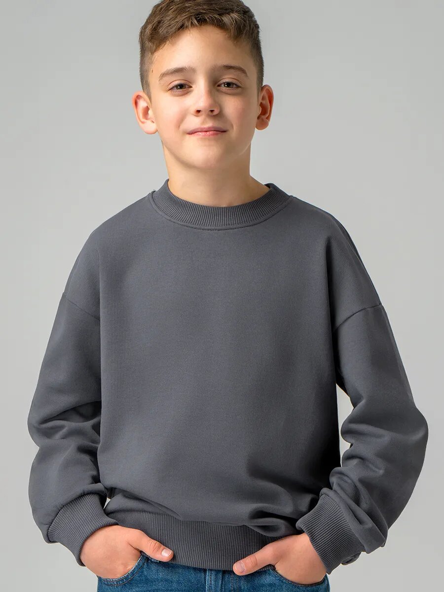 Свитшот Happyfox для мальчиков размер 128 графит