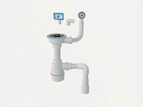 Изображение товара Сифон для кухни выпуск 3 1/2" с гибкой трубой 1/2" - 40/50 мм AV ENGINEERING (AVE129776E)