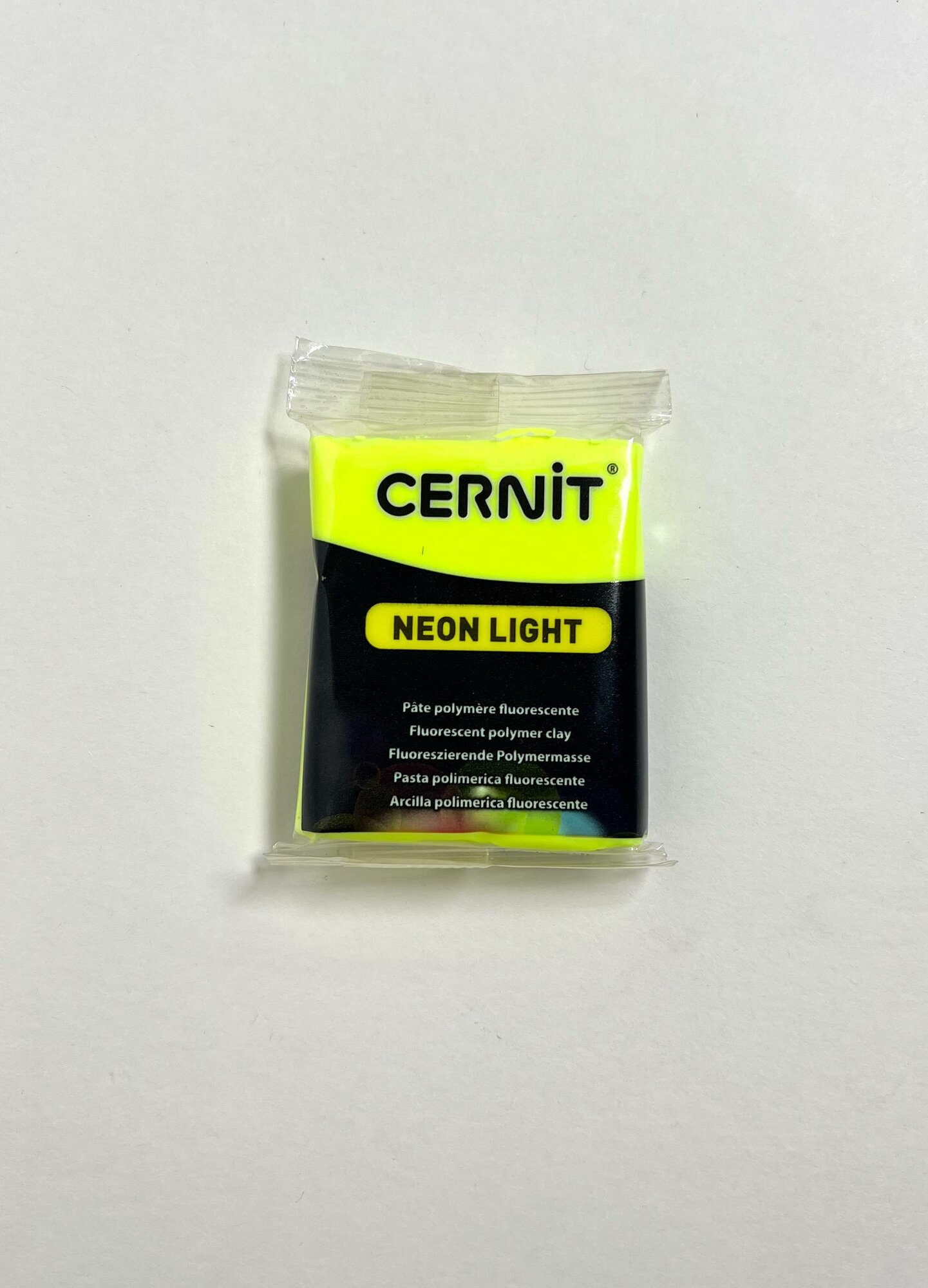 Полимерная глина Cernit "Neon yellow", цвет жёлтый неоновый, 56 грамм для лепки из полмерной глины