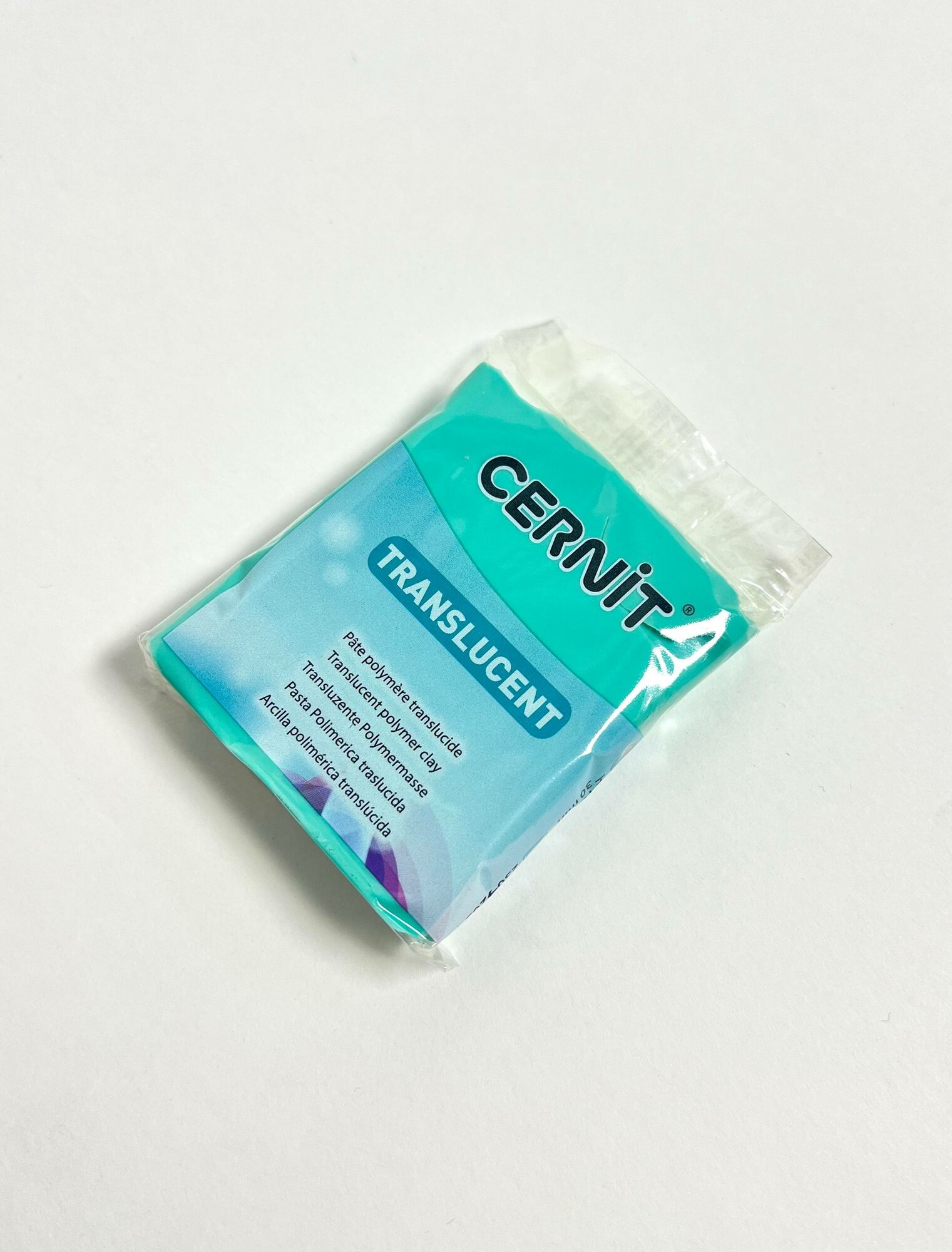 Полимерная глина Cernit "Translucent emerald", цвет зелёный, 56 грамм для лепки из полмерной глины — фото 1
