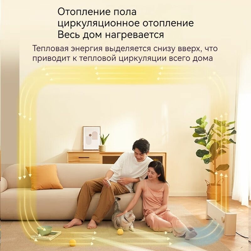 Плинтусные Обогреватели Графеновый плинтусный обогреватель Xiaomi Bear, домашний мобильный теплый пол, электрический обогреватель для отопления всего дома