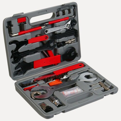 Изображение товара Набор велоинструментов Сима-ленд, 44 предмета, в кейсе, красный/черный