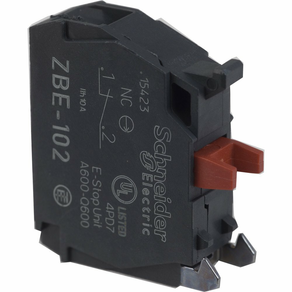 Schneider Electric XB5 Блок контактный 1НЗ 3А 240В для кнопок и переключателей XB4, ХВ5, Schneider Electric, арт. ZBE102