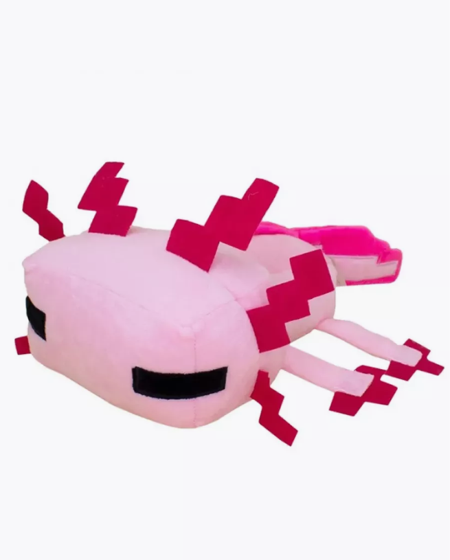 Мягкая игрушка Майнкрафт Пиксельный Аксолотль Axolotl 34 см Minecraft