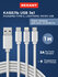 Кабель USB 3в1 Type-С (3A), Lightning (2,4A), micro USB (2A) 1м, ...