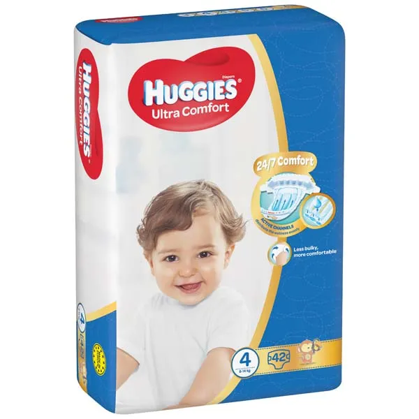 Подгузники Huggies ultra comfort размер 4, 42шт, 8-14кг, для детей. — фото 1