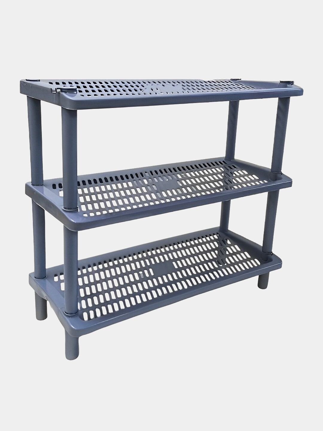 Этажерка, полка для обуви, обувница в прихожую, пластиковая, сборная с крючком — фото 1