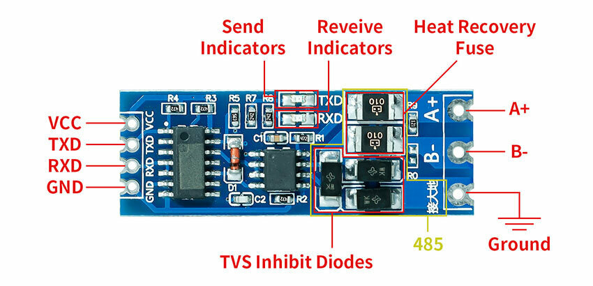 RS485-TTL ver2.0 — конвертирующий модуль на MAX485 — фото 1