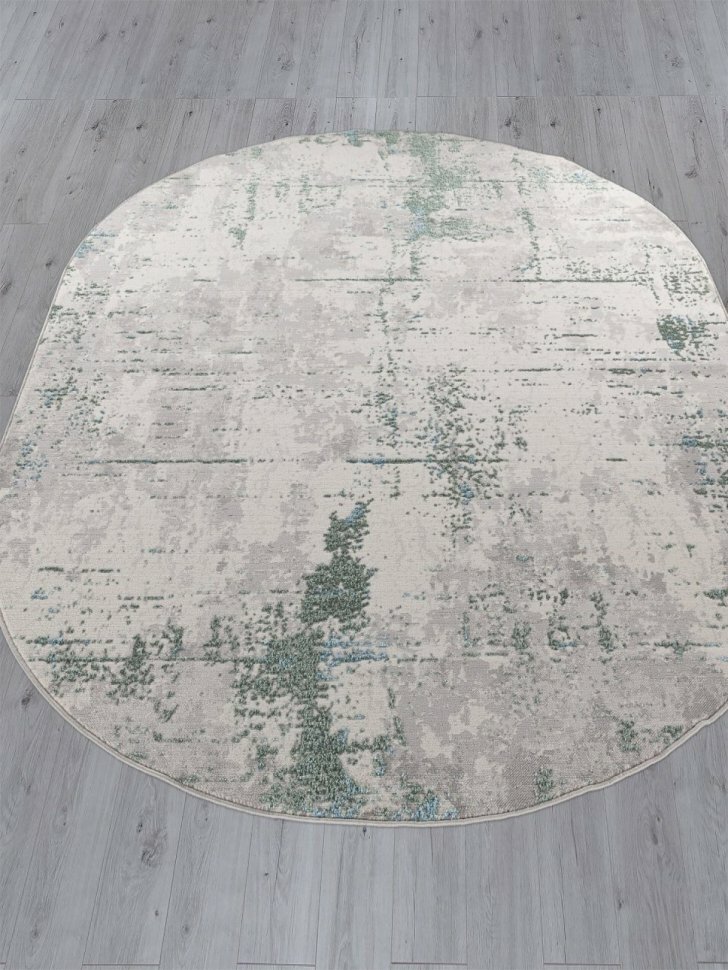 Ковер F169 - CREAM-D. GREEN - Овал - коллекция LIMAN (1.6 х 2.3 м)