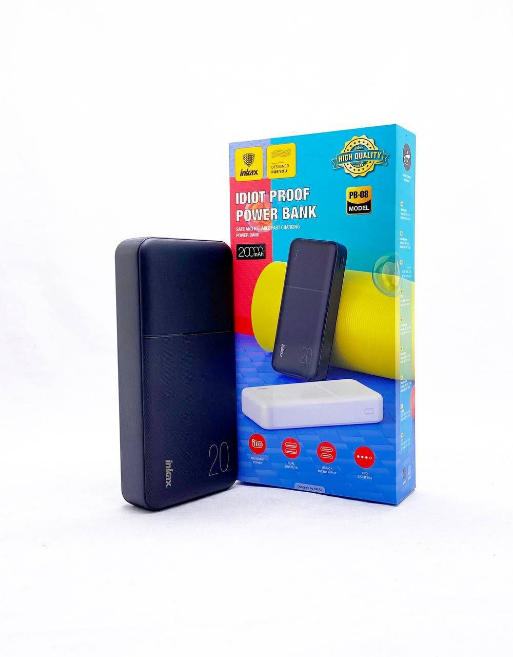 Внешний аккумулятор INKAX PB08, 20000 mAh, быстрая зарядка, компактный, безопасный