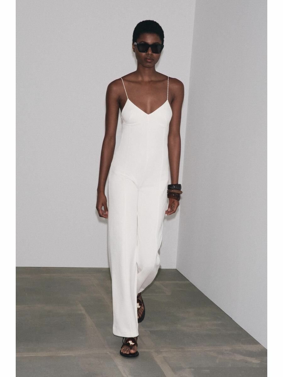 Комбинезон Zara Базовая коллекция, размер XL, белый