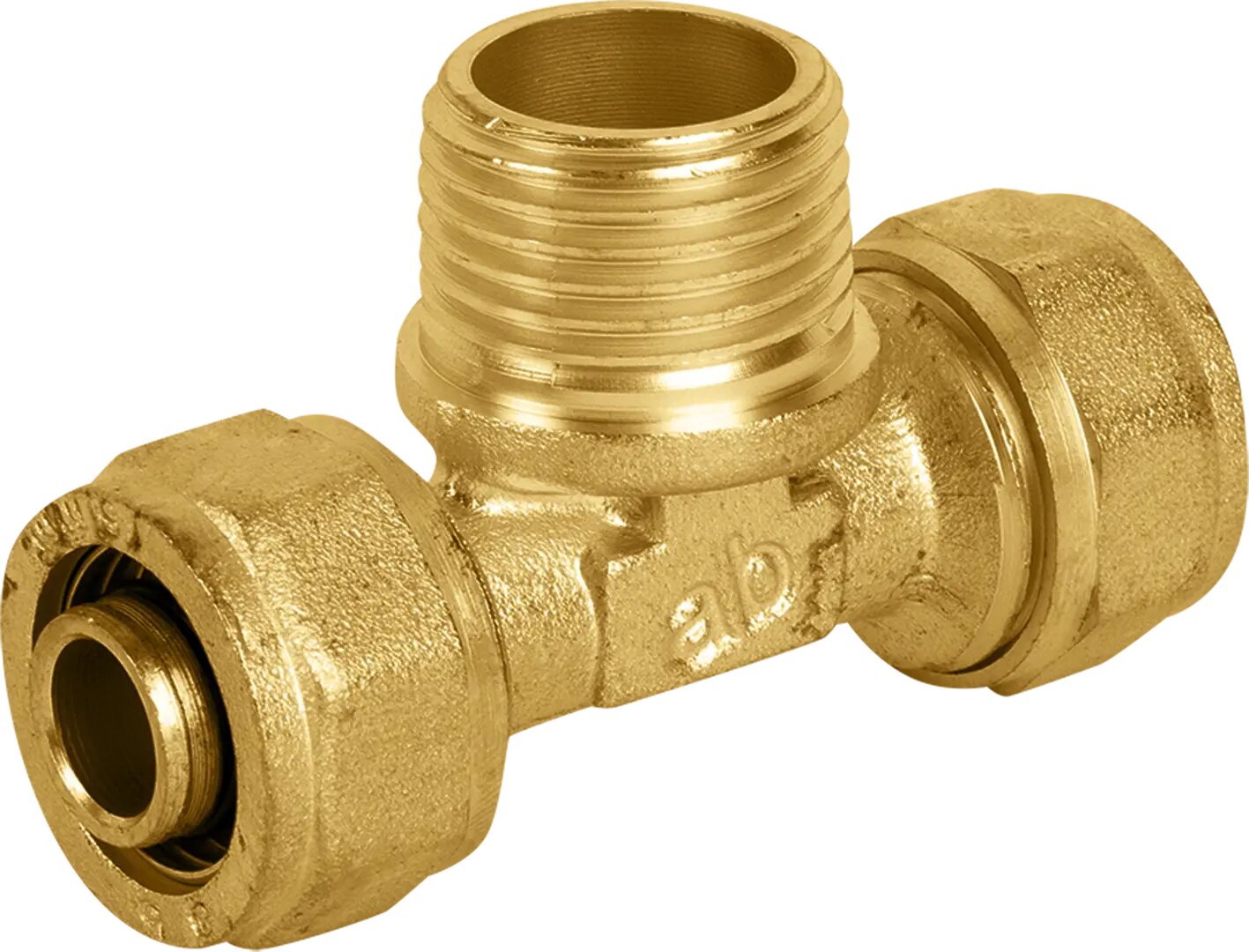 Тройник комбинированный Aquabeam 16x1/2x16 мм НР латунь ABO.333. Y.160416