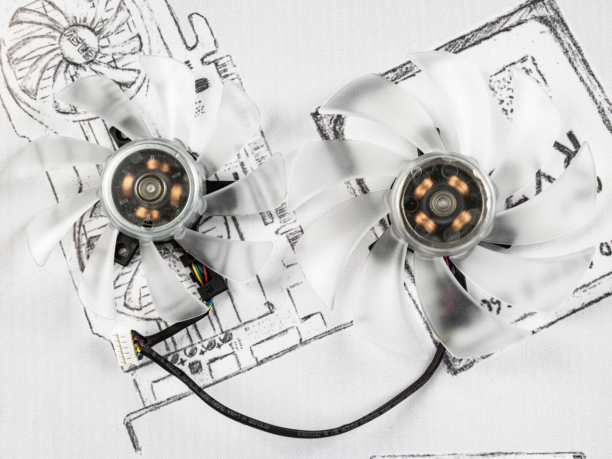 Комплект вентиляторов для видеокарты PowerСolor Hellhound RX 6900XT, 6800XT, RX 6800, 6700XT