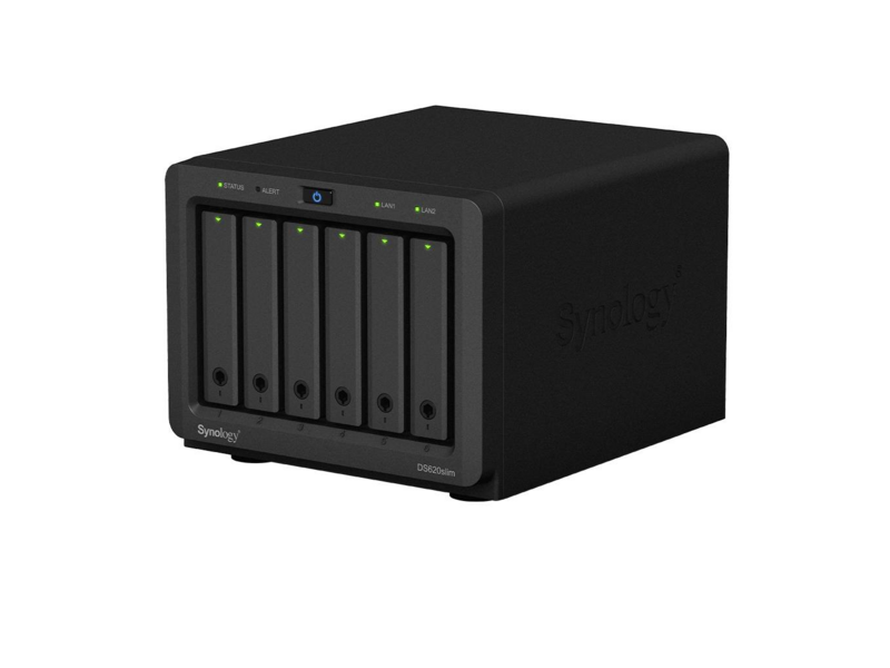 DS620slim сетевое хранилище 6x2.5" SATA, Intel Celeron J3355/2x2GHz, 2GB DDR3L, 2x1 гбит/с, 2xUSB
