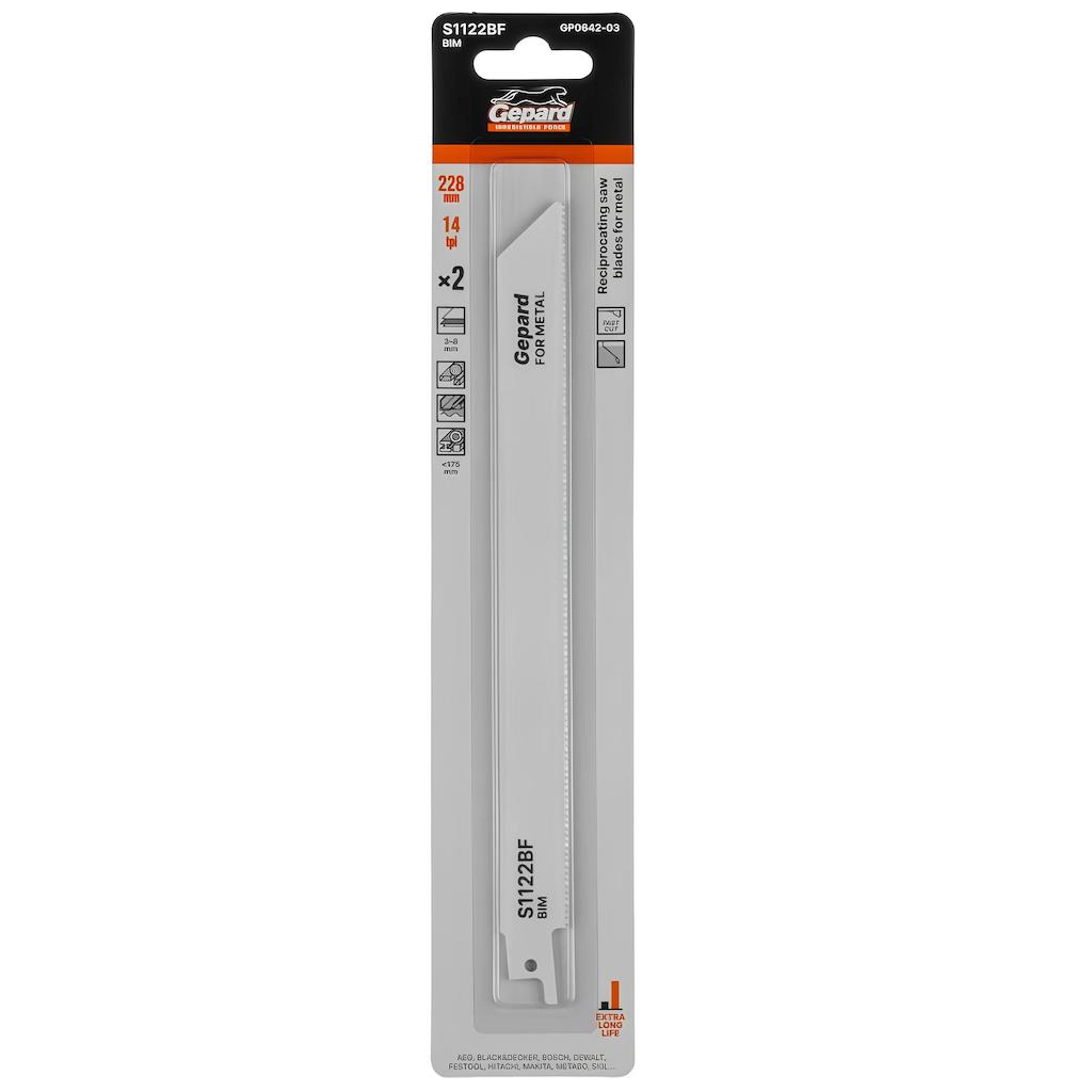 Полотно для сабельной пилы по металлу GEPARD S1122BF 228 мм 2 штуки (GP0642-03)