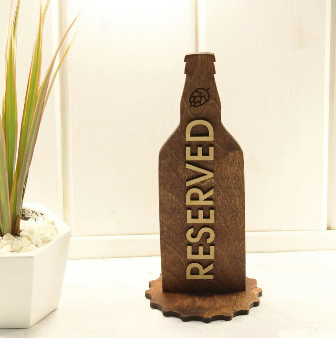 Табличка резерв, настольная, для заведения, деревянная, 1 шт.