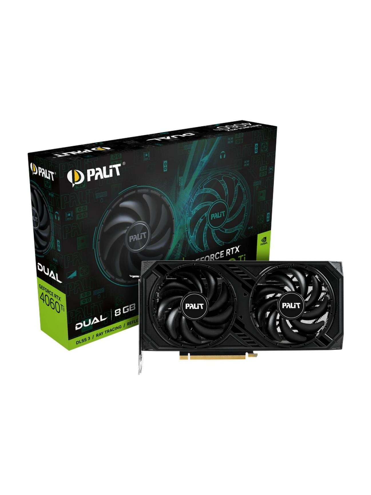 Видеокарта Palit NVIDIA GeForce RTX 4060 Ti Dual 8GB (NE6406T019P1-1060D)