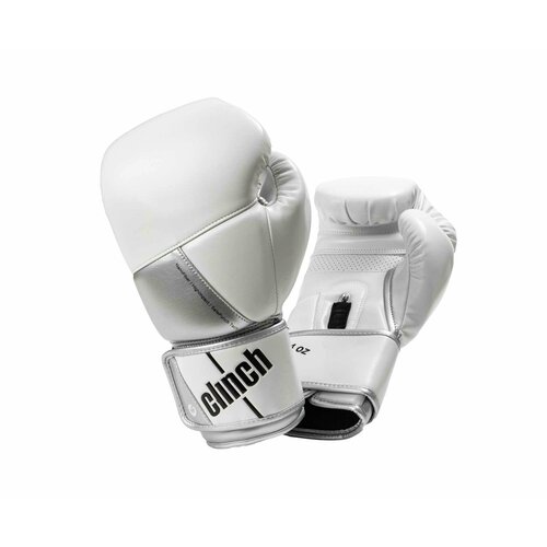 Перчатки боксерские Clinch Pro NF бело-серебристые (вес 16 унций)