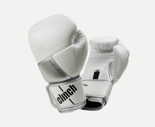 Изображение товара Перчатки боксерские Clinch Pro NF бело-серебристые (вес 14 унций)