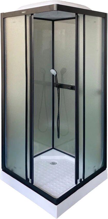 Душевая кабина Parly Frost FQ811B 80x80 с низким поддоном профиль черный стекло матовое