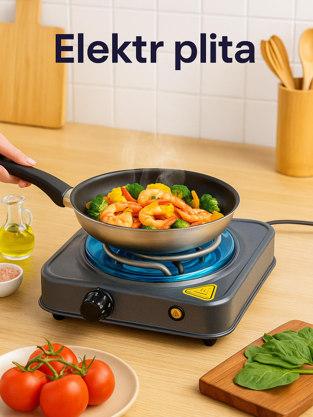 Электроплита HOT PLATE 1000 Вт, 1 конфорка, автоматический термостат, антипригарное покрытие