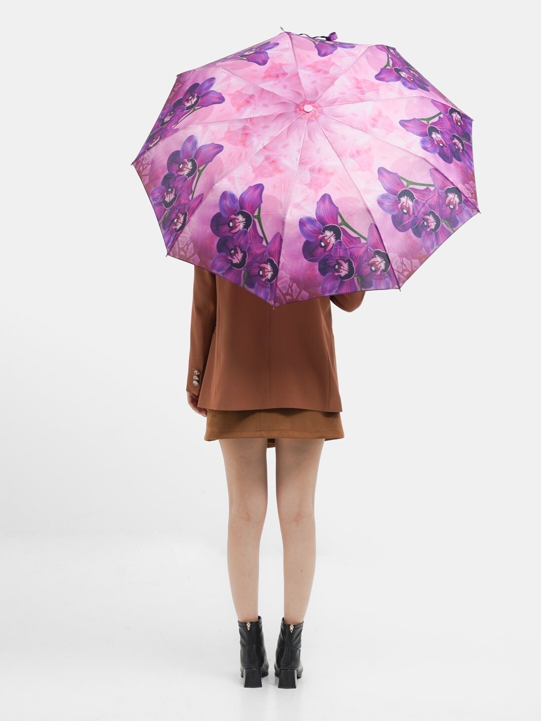 Зонт Yuzont, розовый цветок — фото 1