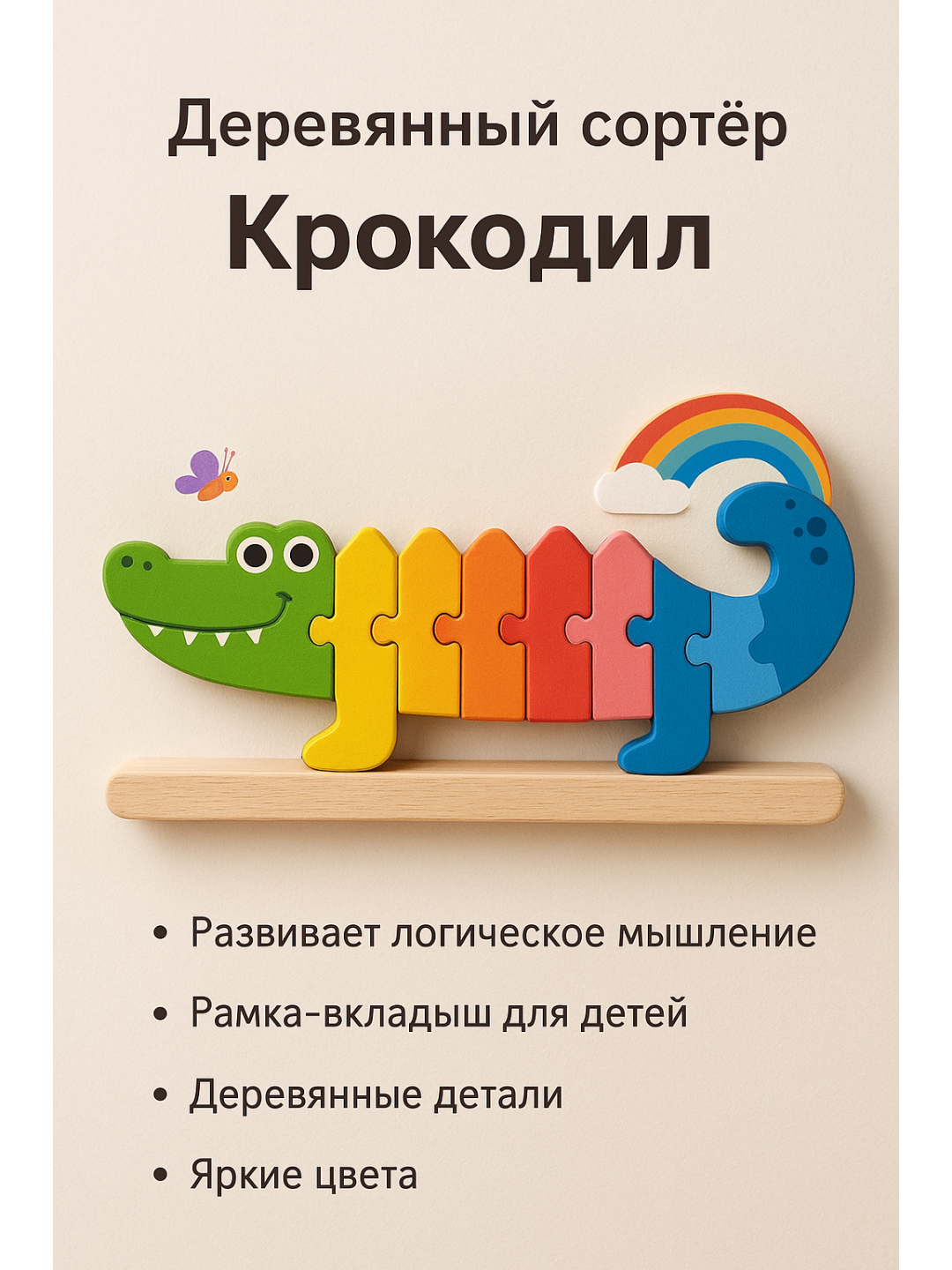 Деревянные игрушки, развивающий сортер геометрические фигуры, формы телега от 2+ для детей монтессори, головоломка экологичная игрушка для детских ладошек.