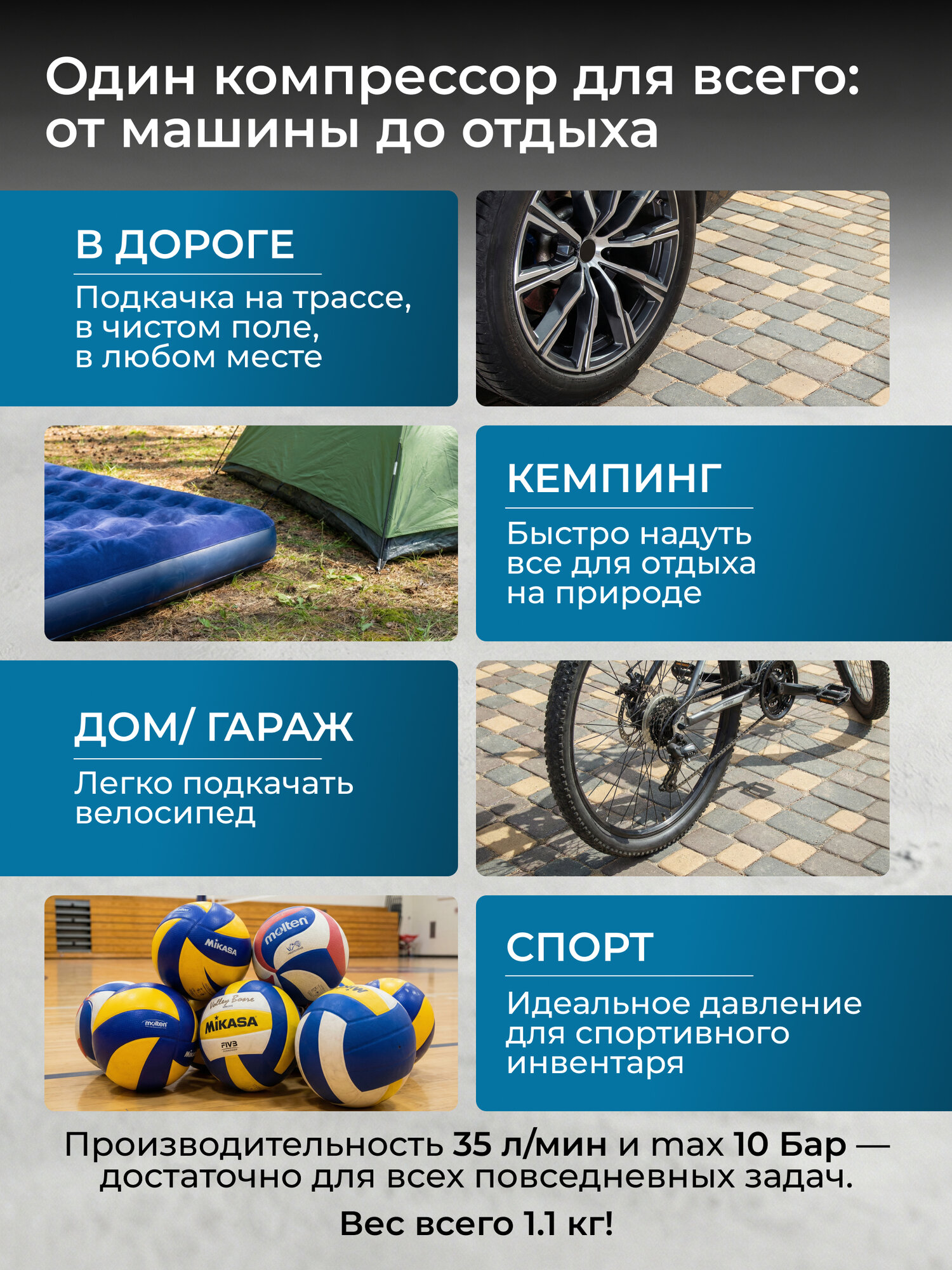 Компрессор автомобильный от прикуривателя для накачки шин DGM (AC-0913) — фото 1