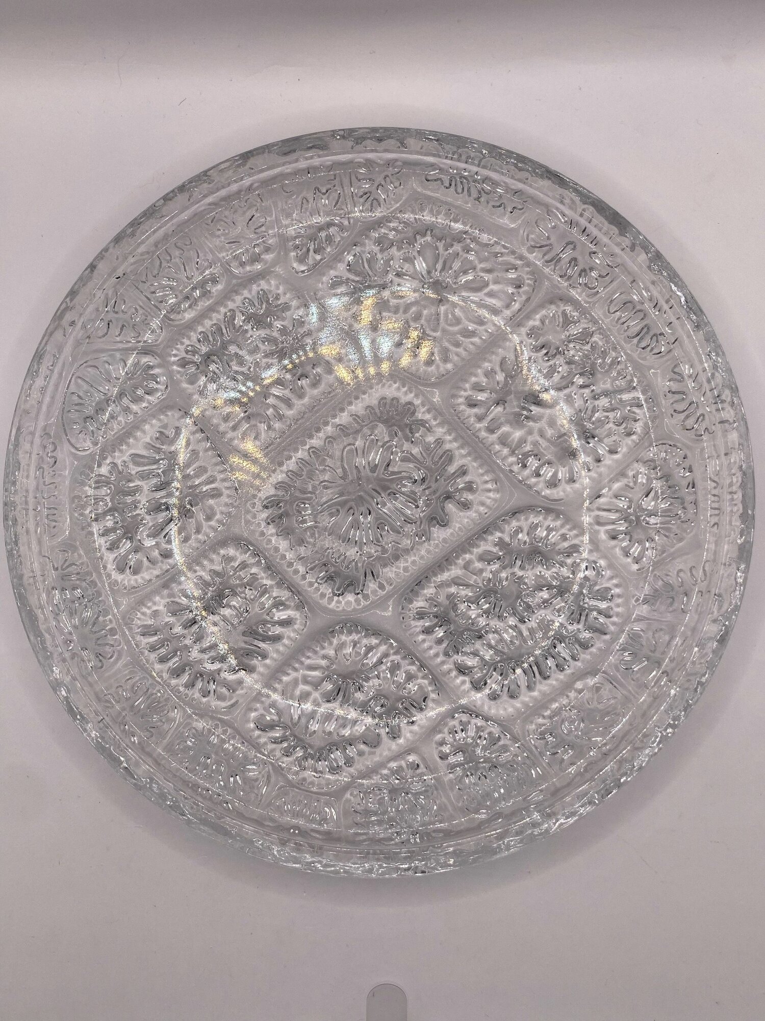 Блюдо "Орнамент". Хрусталь. Чехословакия. СССР. Состояние. Диаметр: 27 см.