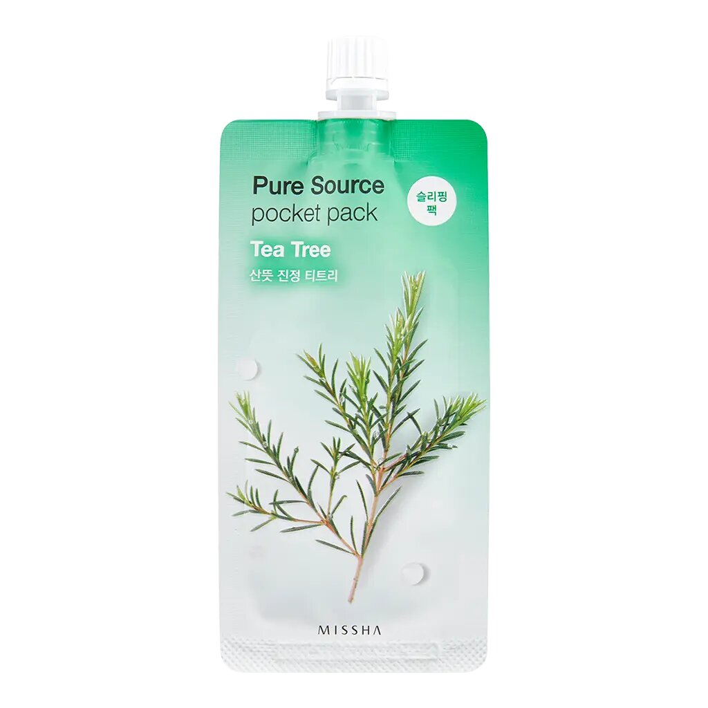 MISSHA Pure Source Pocket pack Маска кремовая ночная с экстрактом чайного дерева 10 мл 1 шт