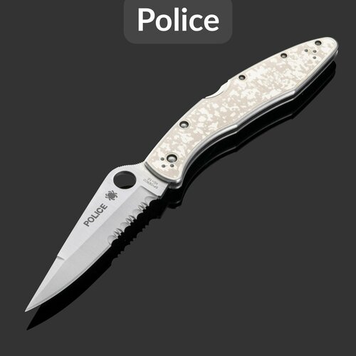 Складной нож Spyderco Police C07PS, сталь VG-10, рукоять сталь