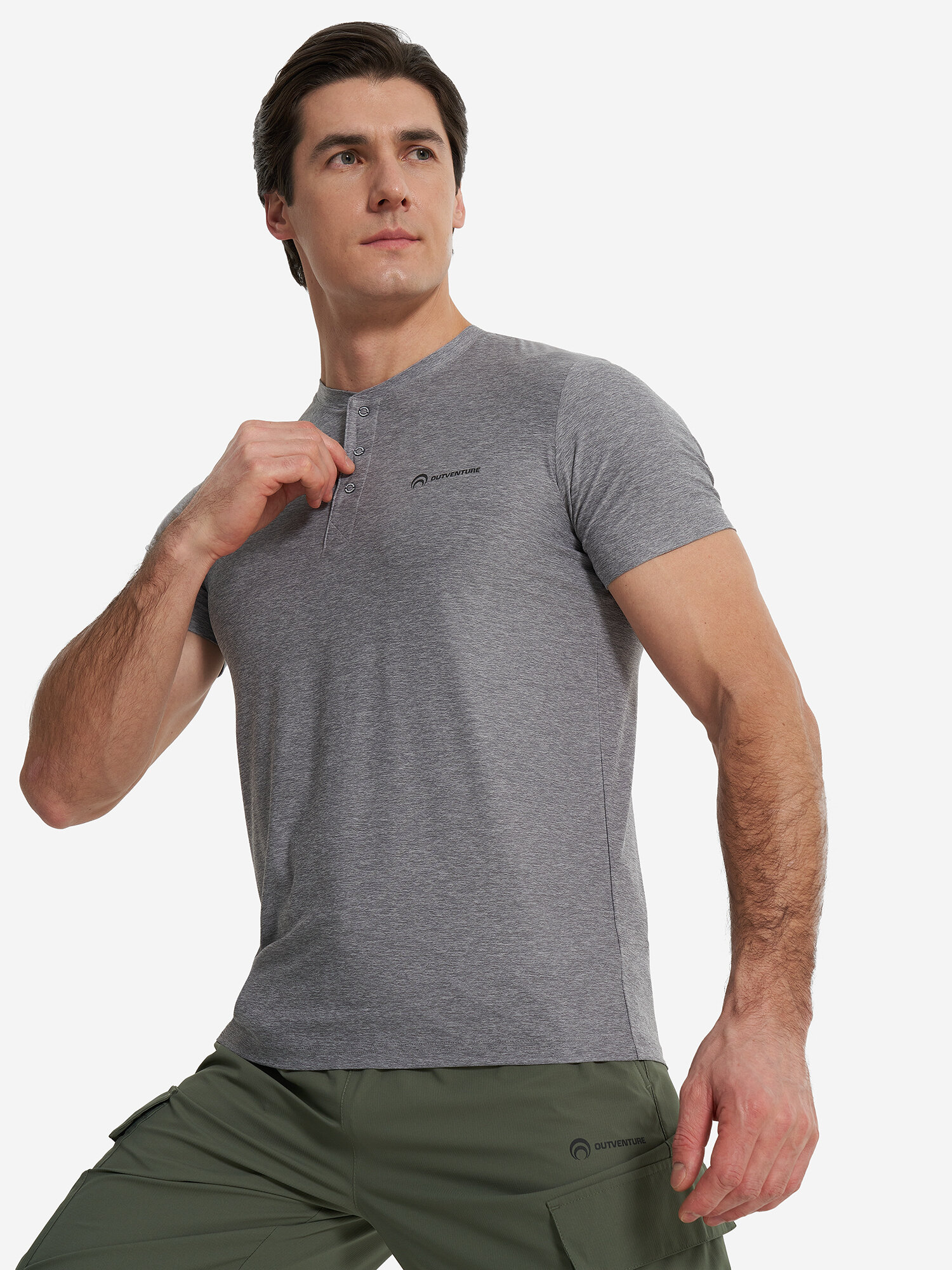 Футболка спортивная OUTVENTURE Hiking Men's Short Sleeve T-shirt, размер 54, серый