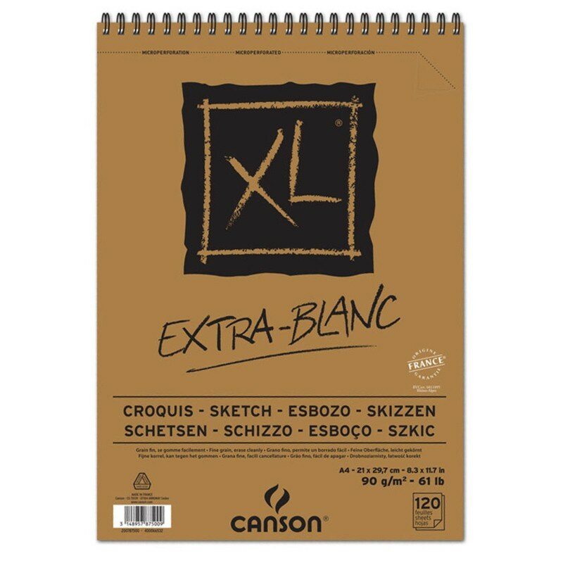 "Canson" Альбом для пастели и угля XL 90 г/м2 A4 21 х 29.7 см на спирали 120 л. C200787500