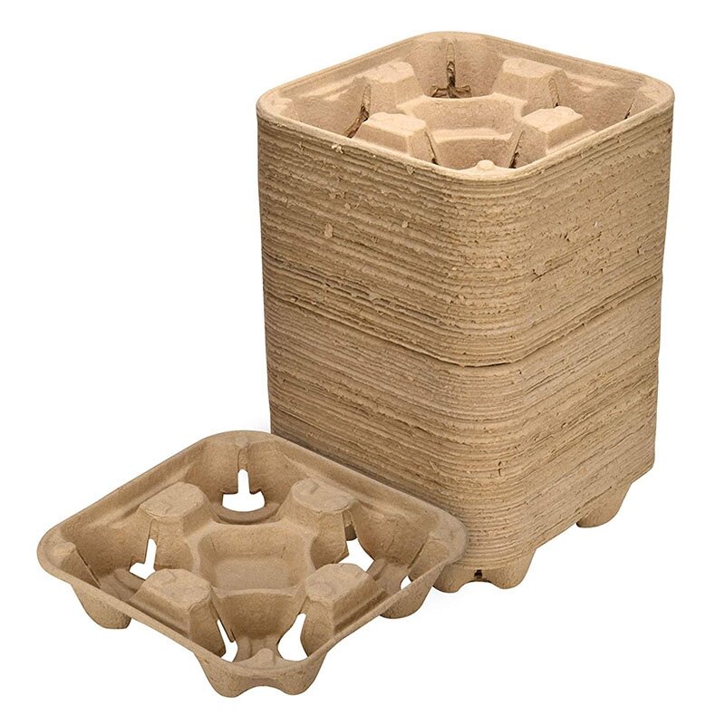 Одноразовый поднос для кофе на 4 чашки (25 шт.) - держатель для стакана - прочный держатель для горячих напитков