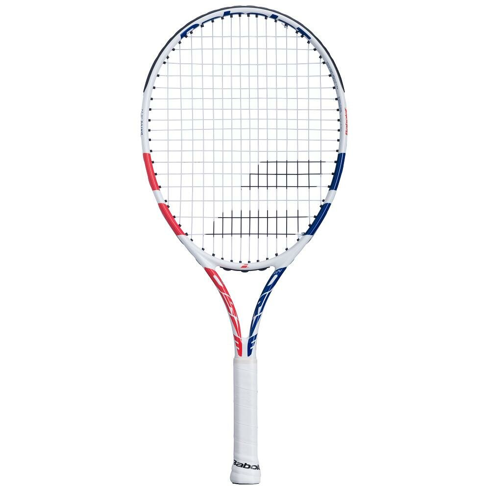 Decathlon Ракетка для большого тенниса Babolat Drive Junior 24, для детей 8-10 лет, белая, с чехлом